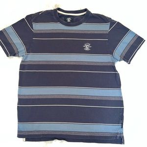 Rip Curl Blue Striped Short Sleeve T-Shirt Size Small